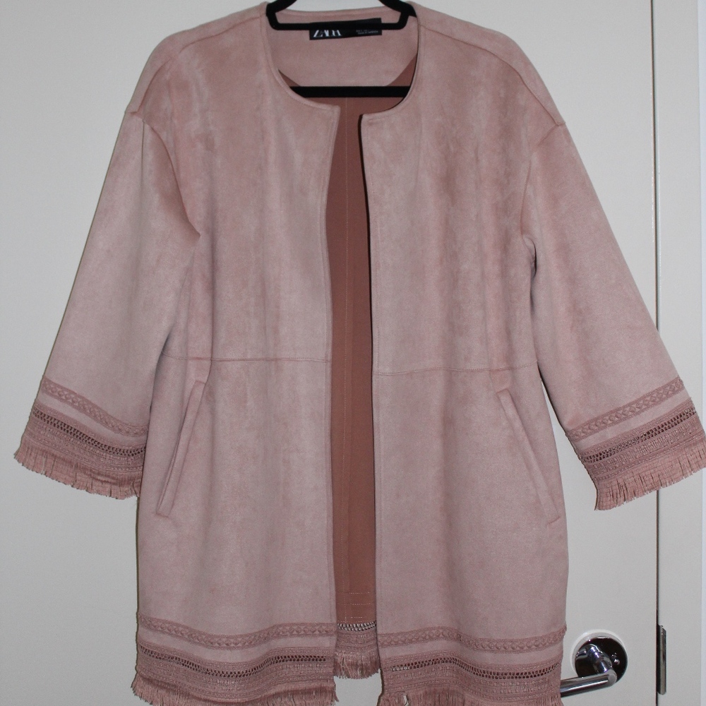 New with tags! Faux Suede Fringe Jacket